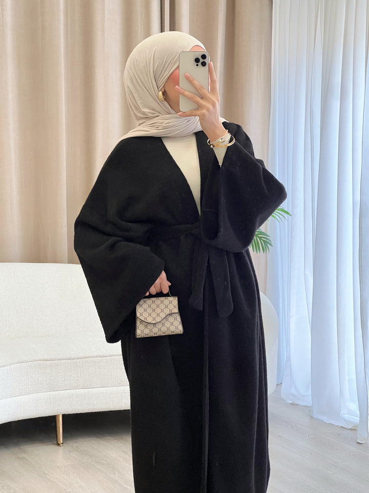 Hazel Oversized Mantel in Schwarz