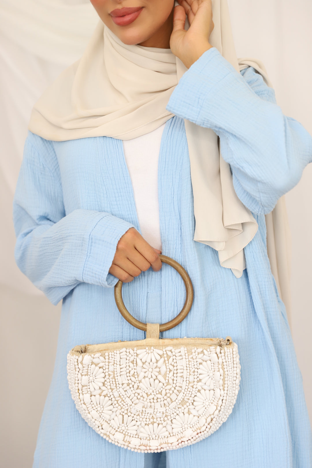 Luna Musselin Zweiteiler in Babyblau
