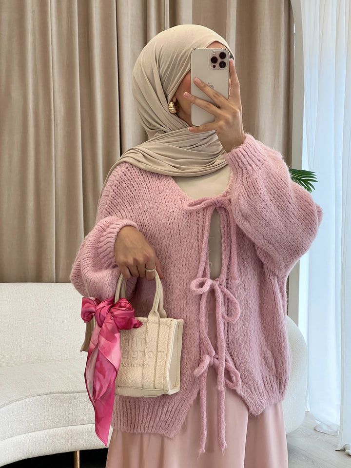 Almila Cardigan mit Schleifen in Barbie