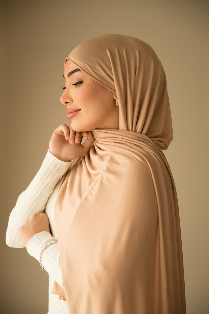 Jersey Hijab in Nude