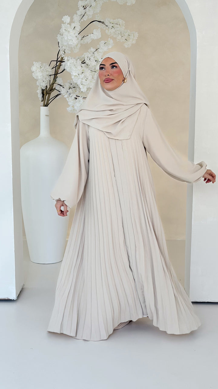 Layali Plissee Abaya 2-Teiler