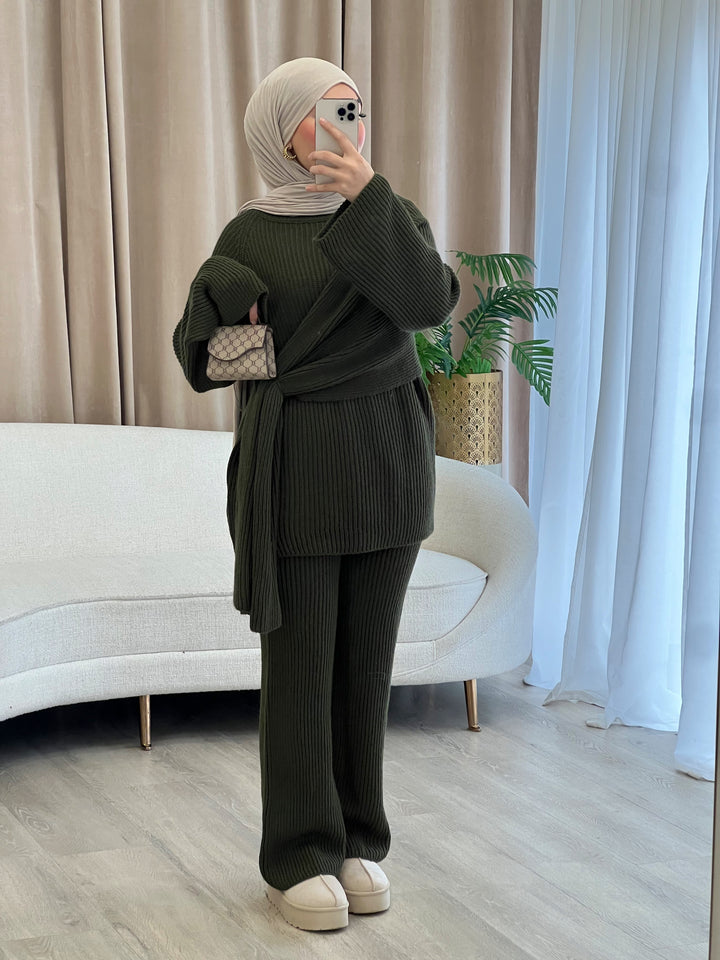 Bell Strickset in Khaki