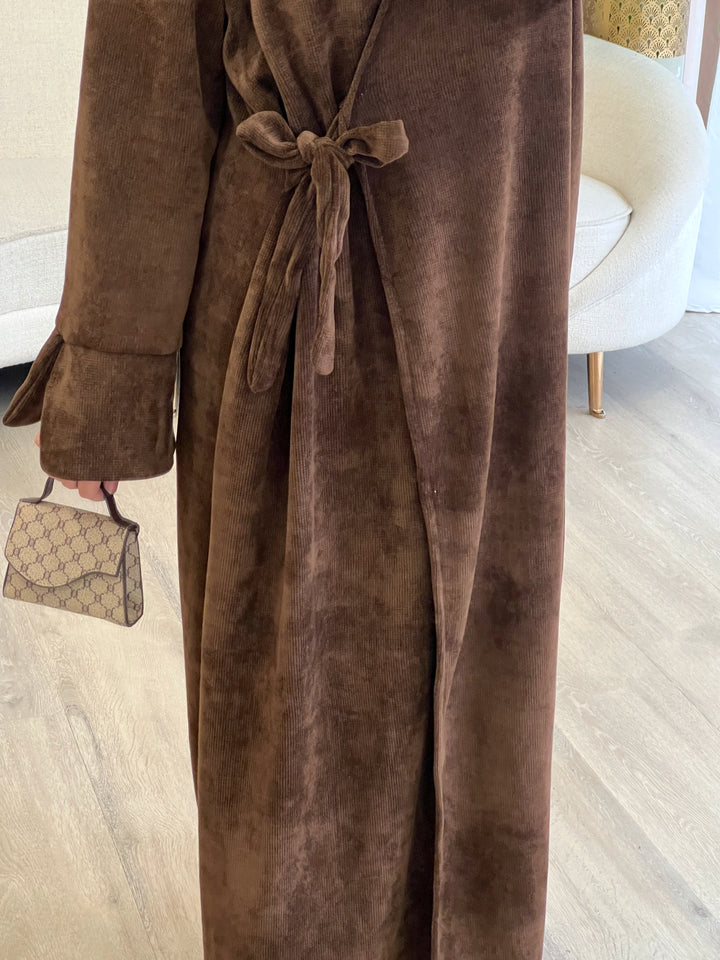 Rania Cord Abaya in Braun