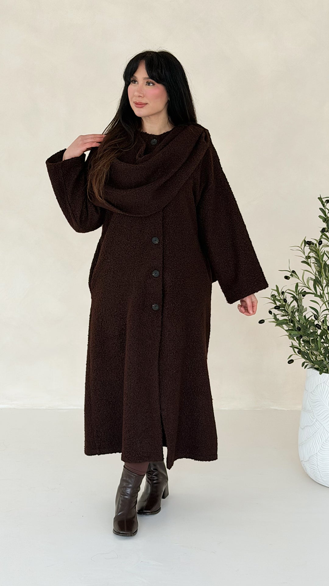 Bell Teddy Long Mantel mit integriertem Schal