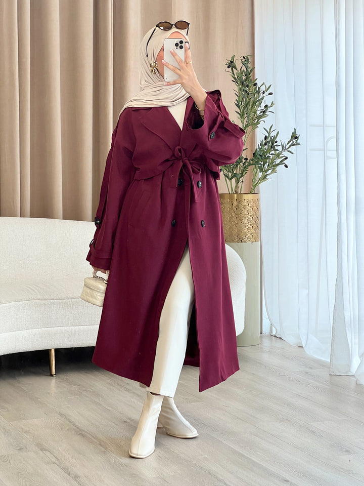 Ella Trenchcoat in Bordeaux