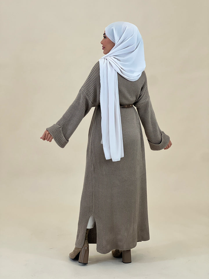 Serena Oversized Pulloverkleid in Taupe