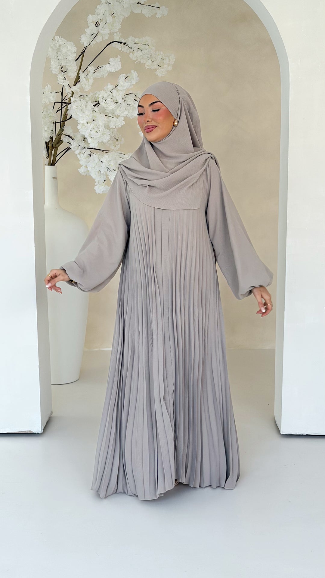 Layali Plissee Abaya 2-Teiler