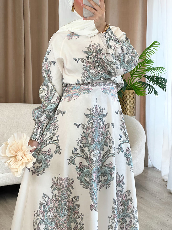 Tokio Set mit Muster in Creme