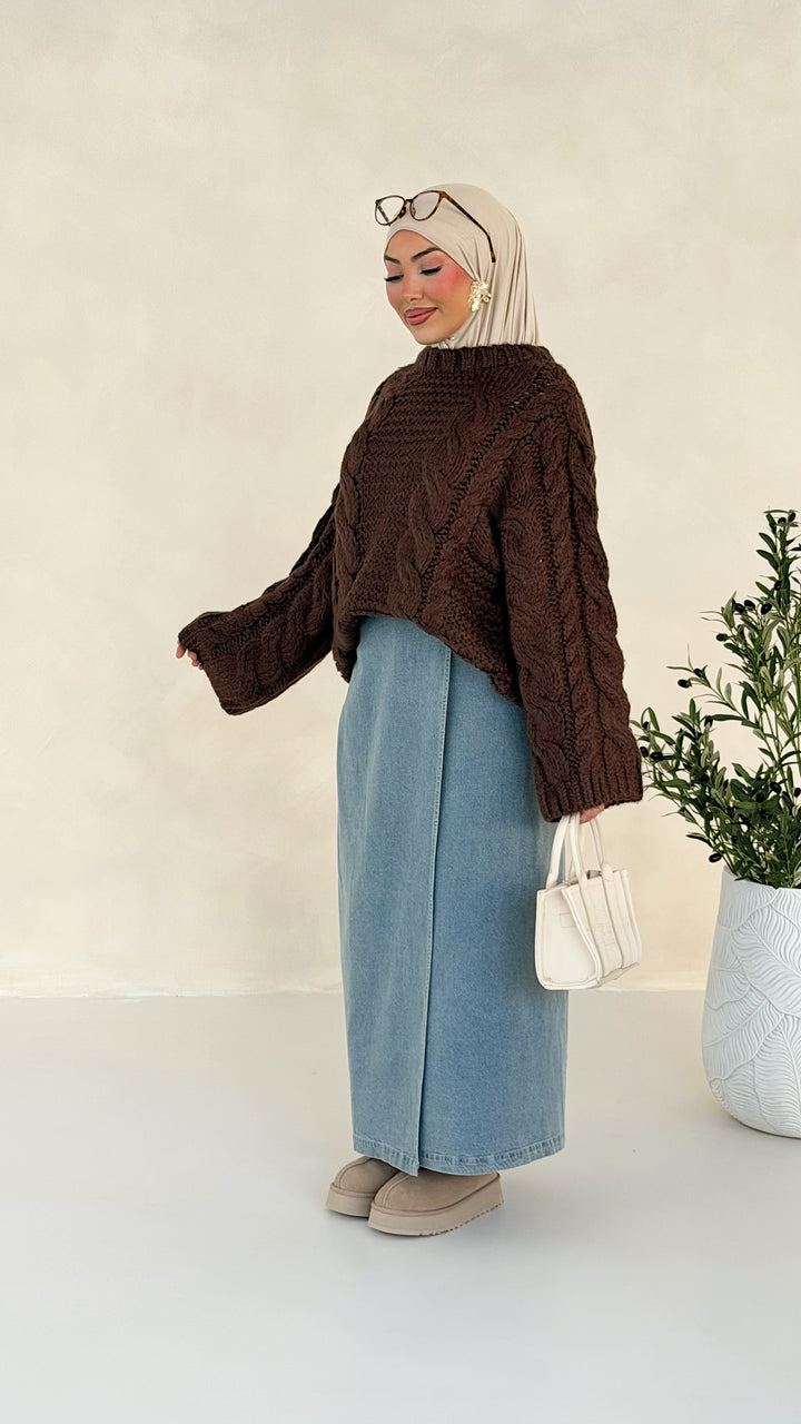 Sade Pullover mit Zopfmuster