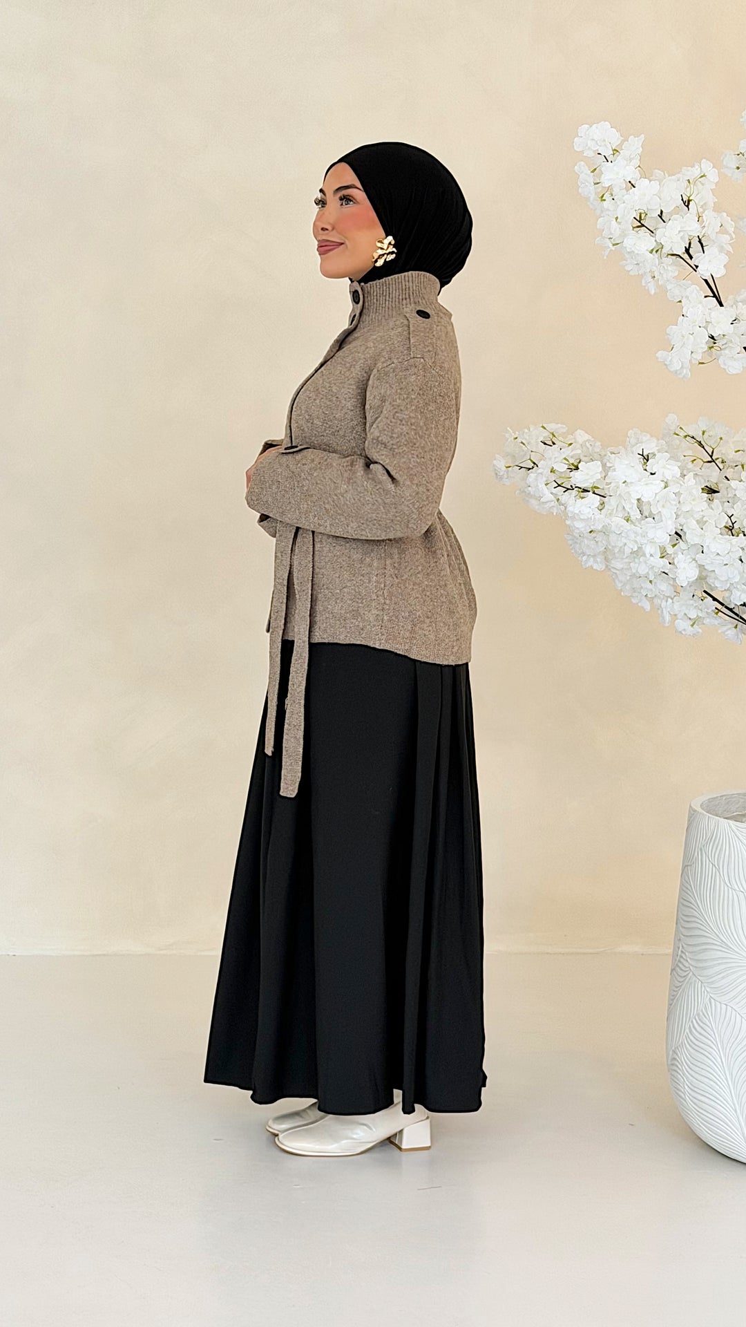 Noelle Strickjacke mit Bindegürtel