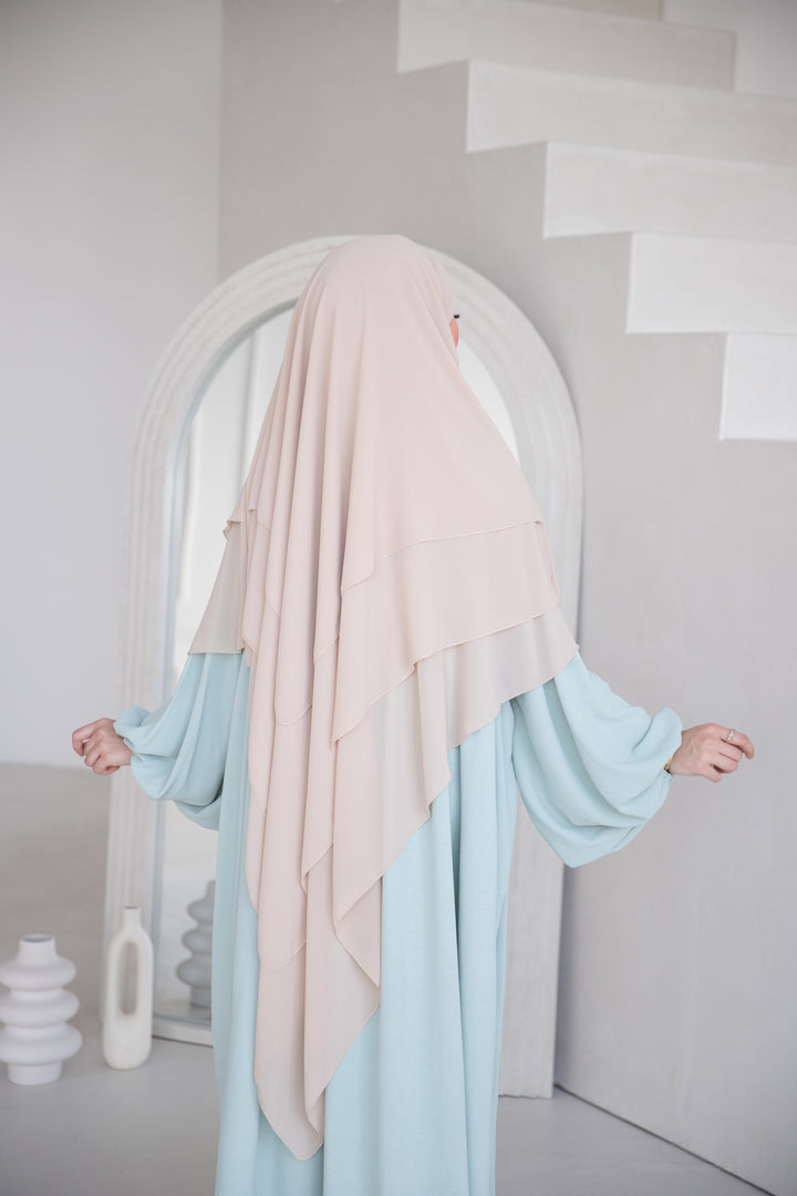 Floral Noor Khimar 3-Lagig in Beige