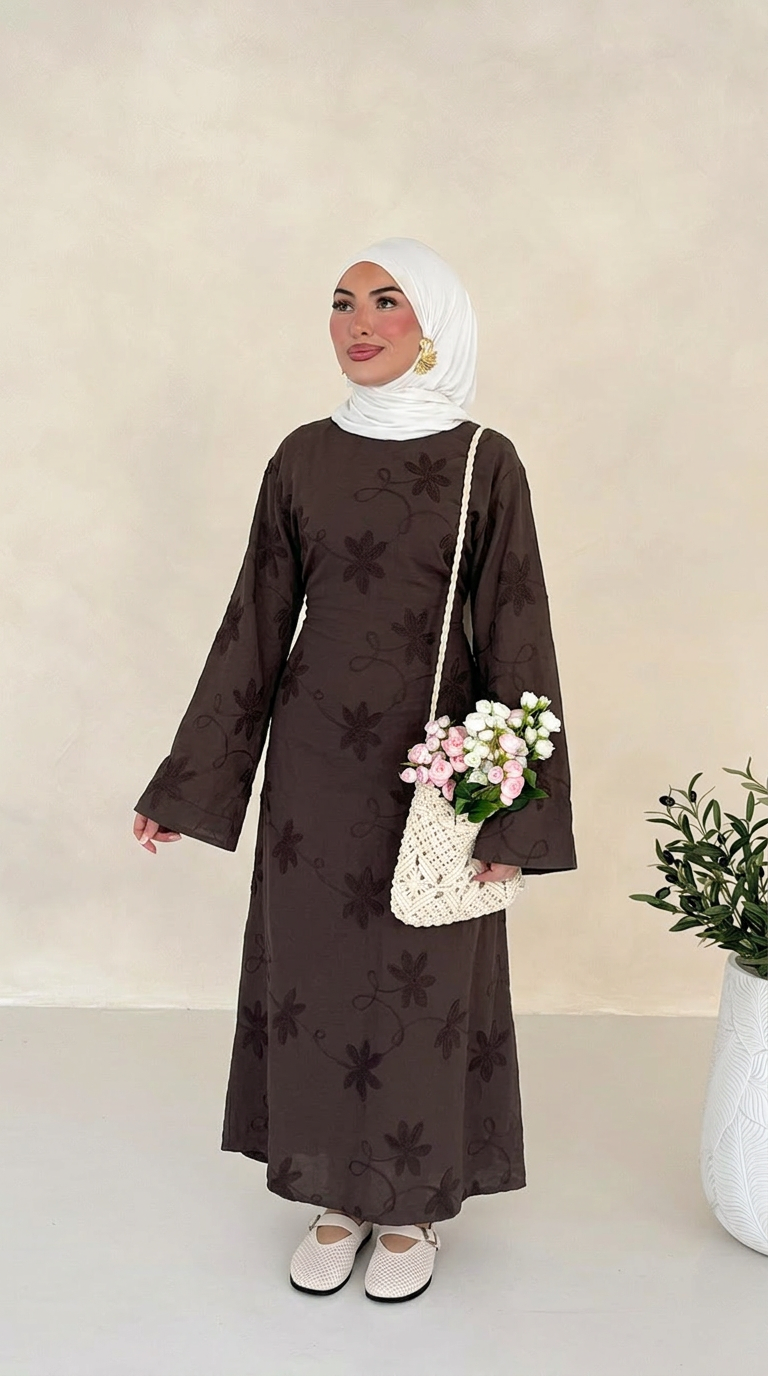 Flower gesticktes Kleid