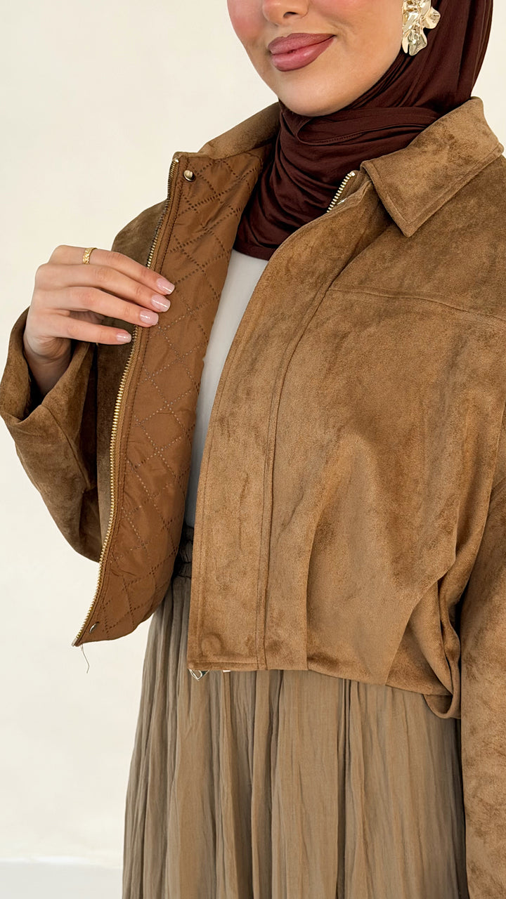 Azura Bomberjacke in Wildlederoptik