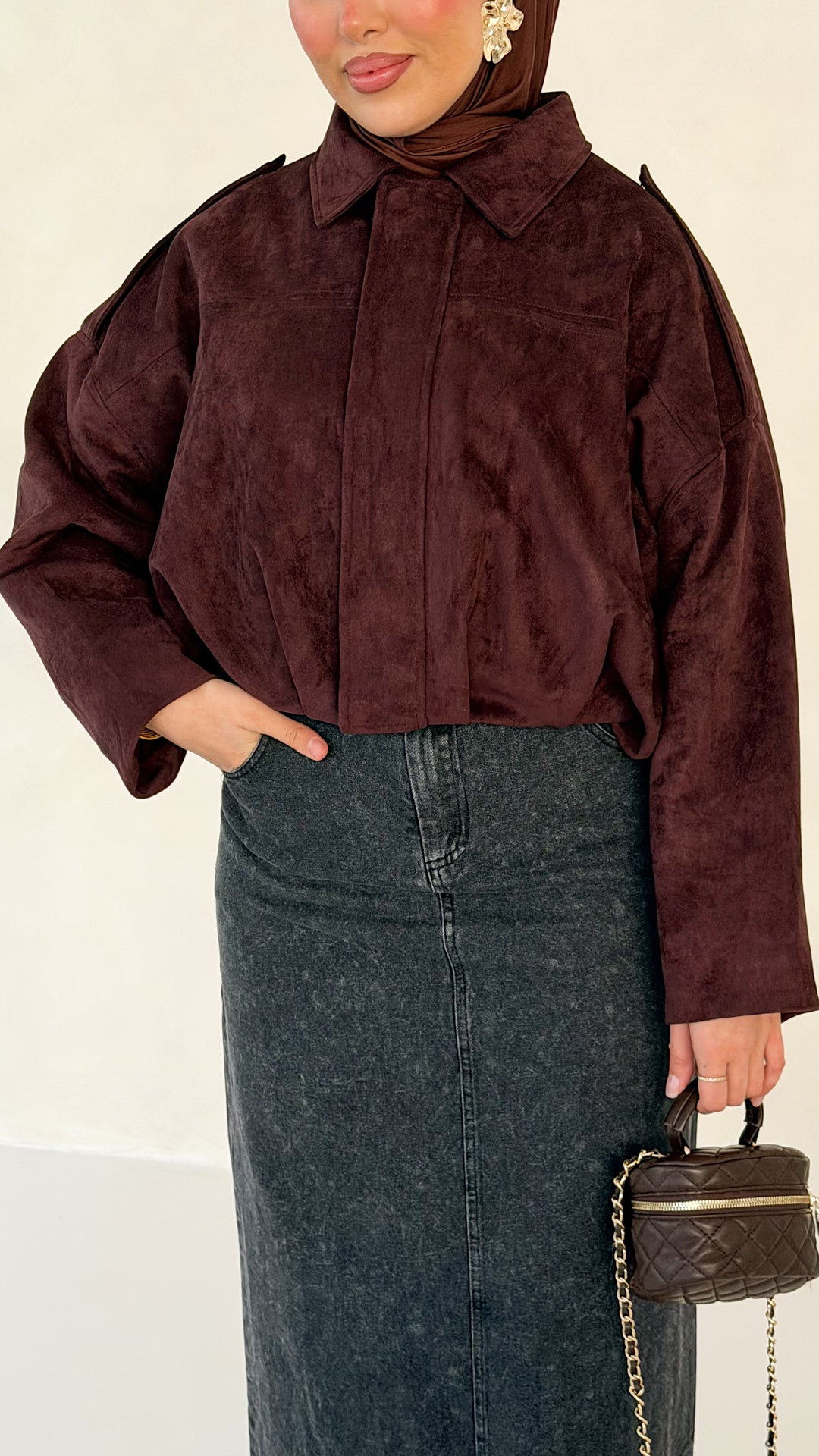 Azura Bomberjacke in Wildlederoptik