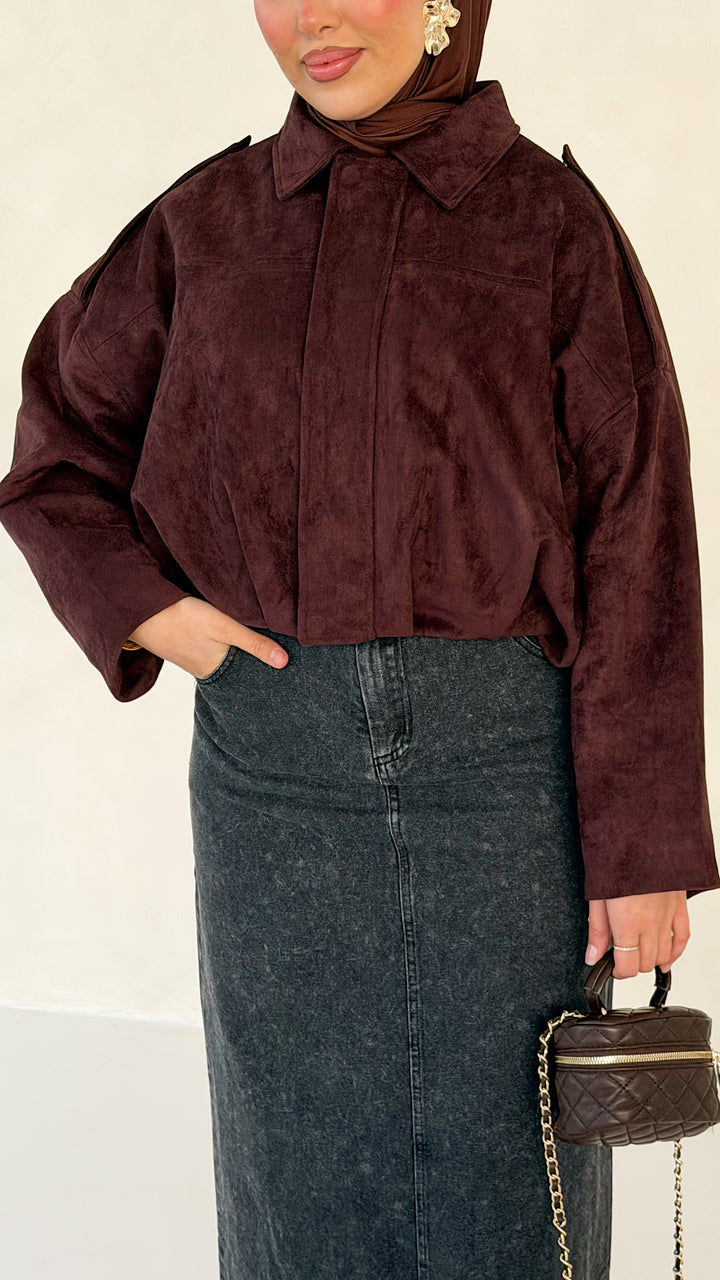 Azura Bomberjacke in Wildlederoptik