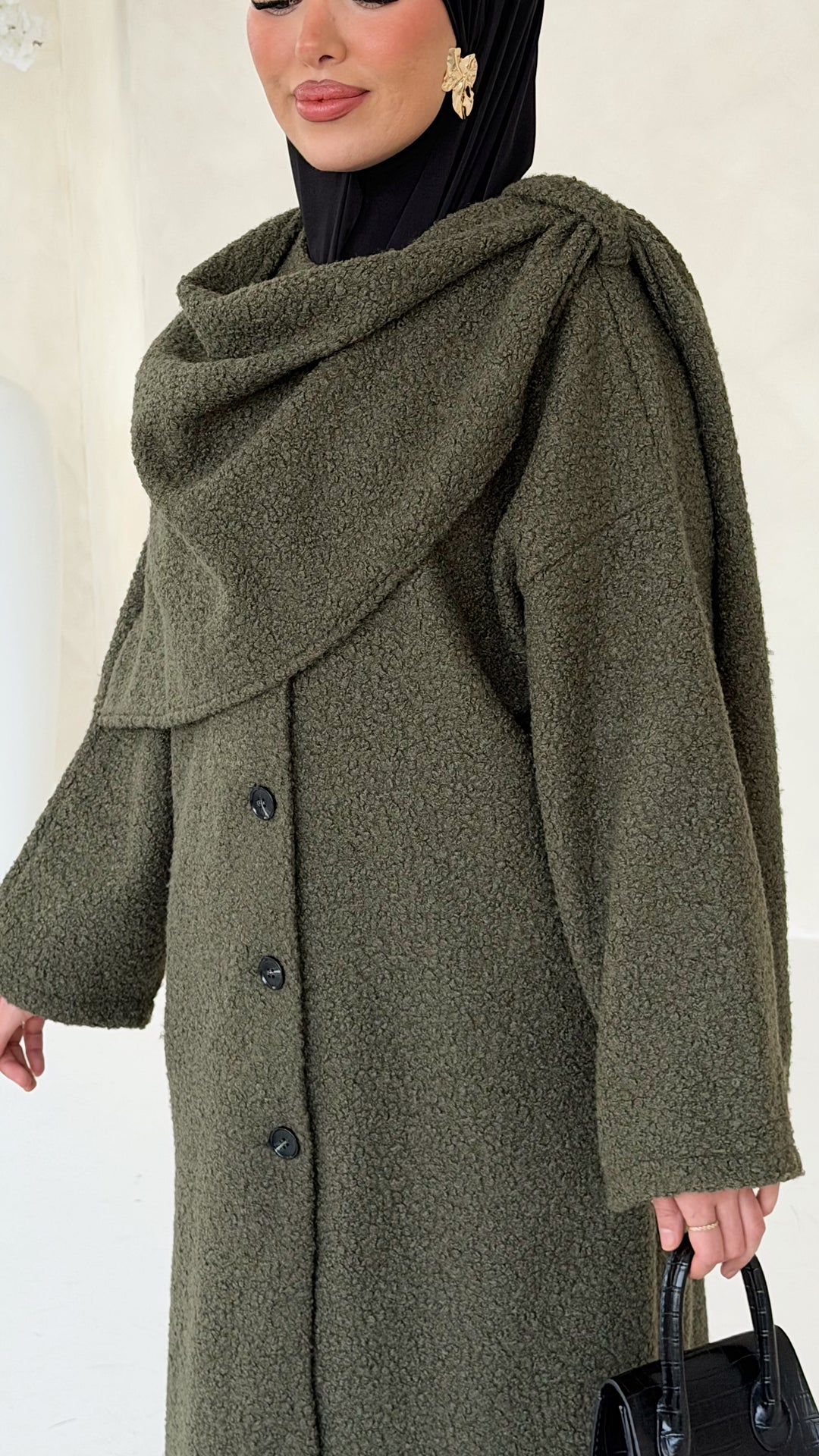 Bell Teddy Long Mantel mit integriertem Schal