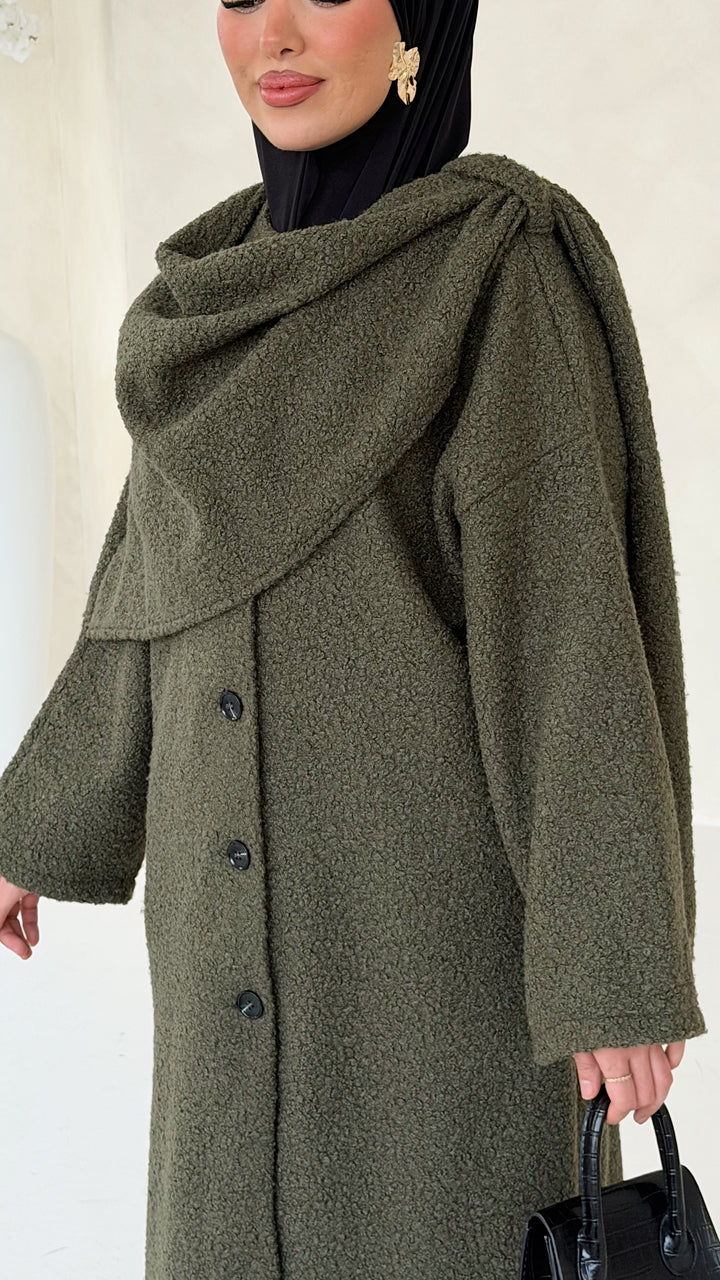 Bell Teddy Long Mantel mit integriertem Schal