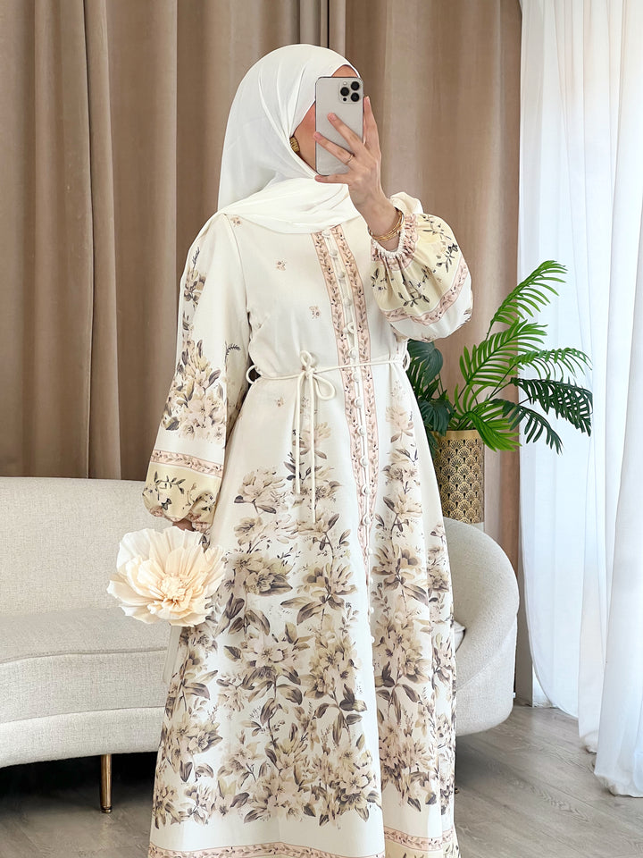 Kyoto Kleid Muster in Beige