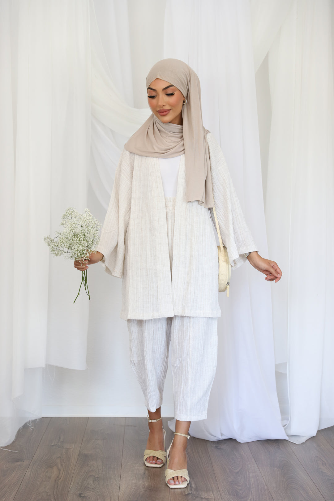 Ibiza Crinkled Set in Beige