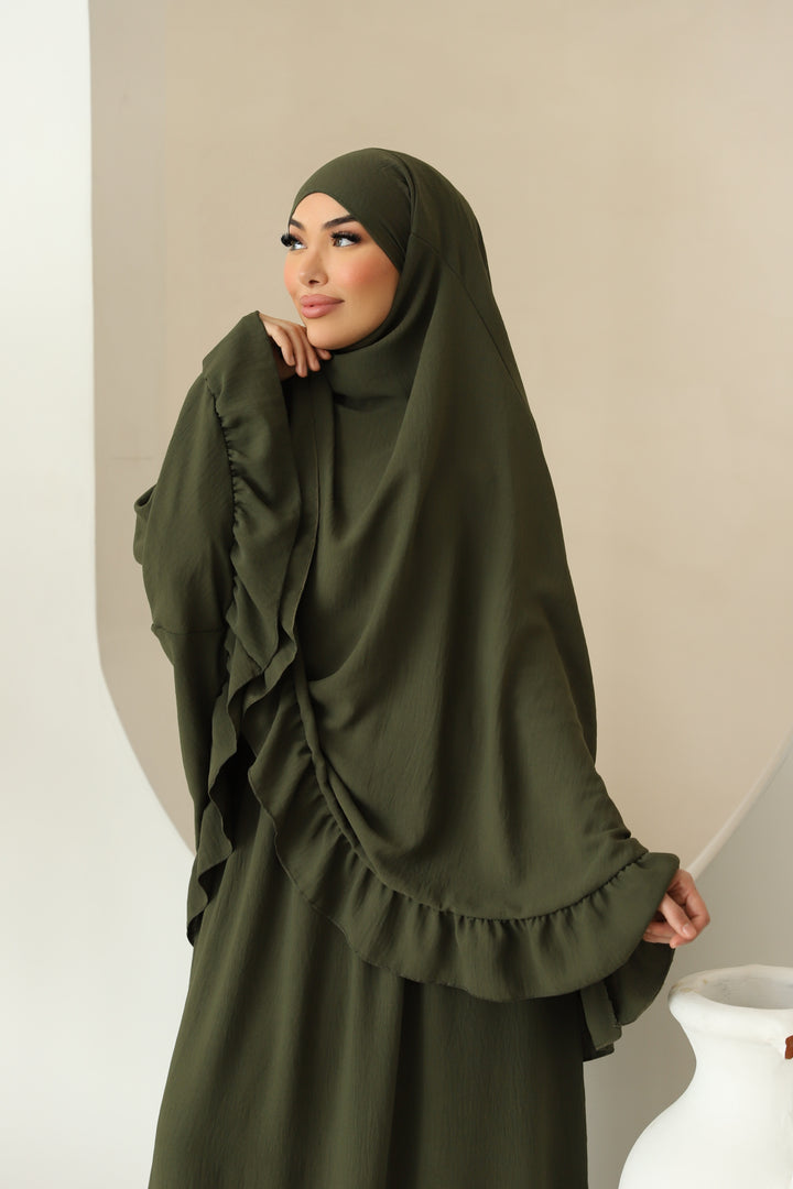 Amela Abaya Set in Khaki