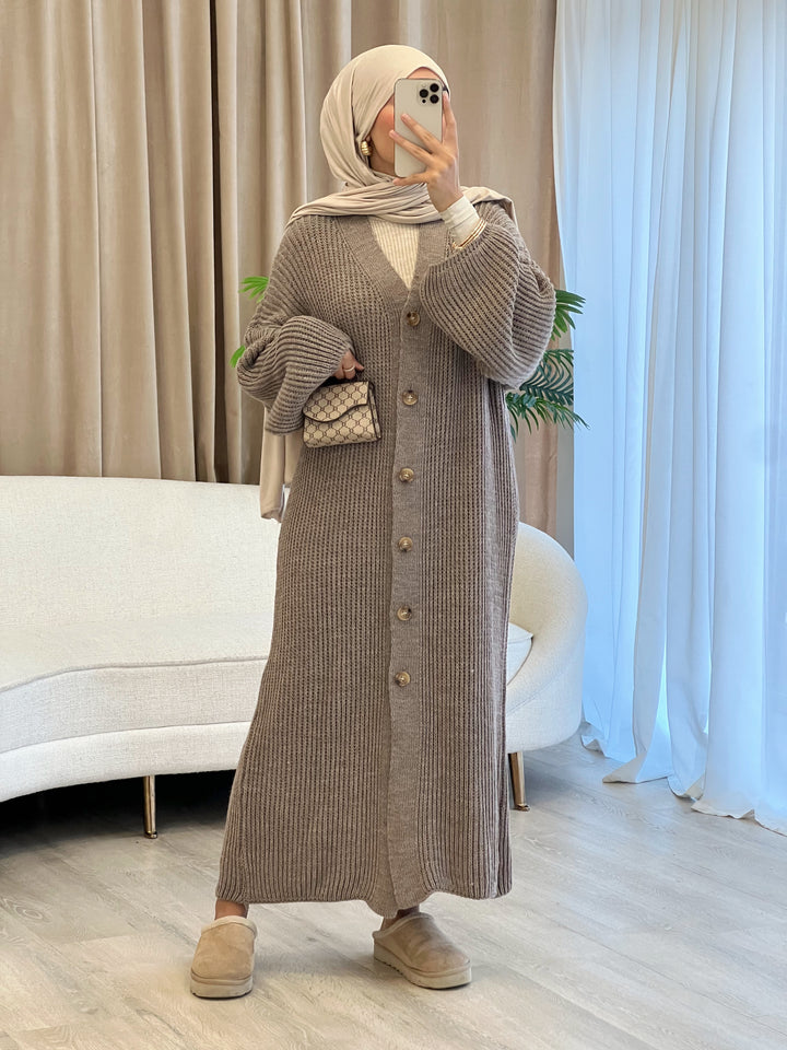 Amelié Strick-Cardigan in Mocha