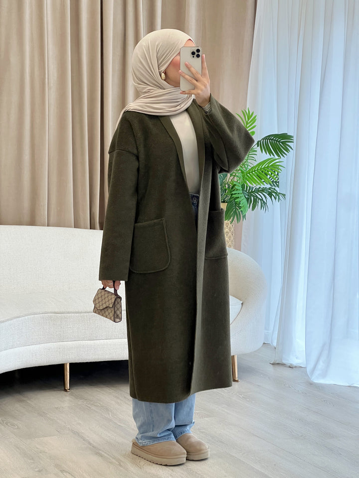 Teddy Oversized Mantel in Khaki