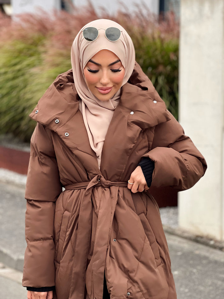 Stormi Parka mit Gürtel in Braun