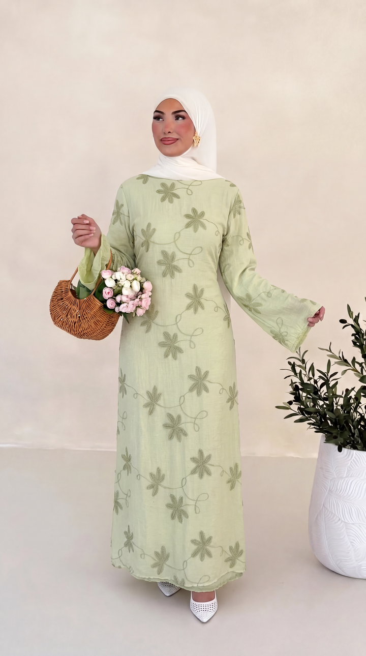 Flower gesticktes Kleid