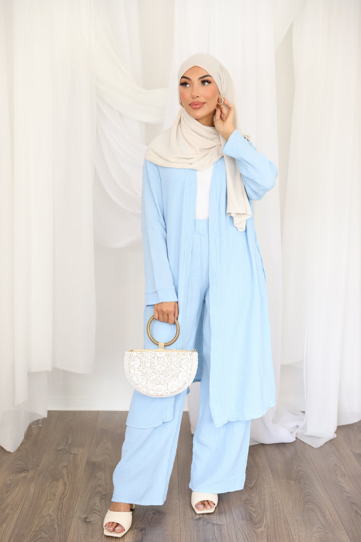 Luna Musselin Zweiteiler in Babyblau