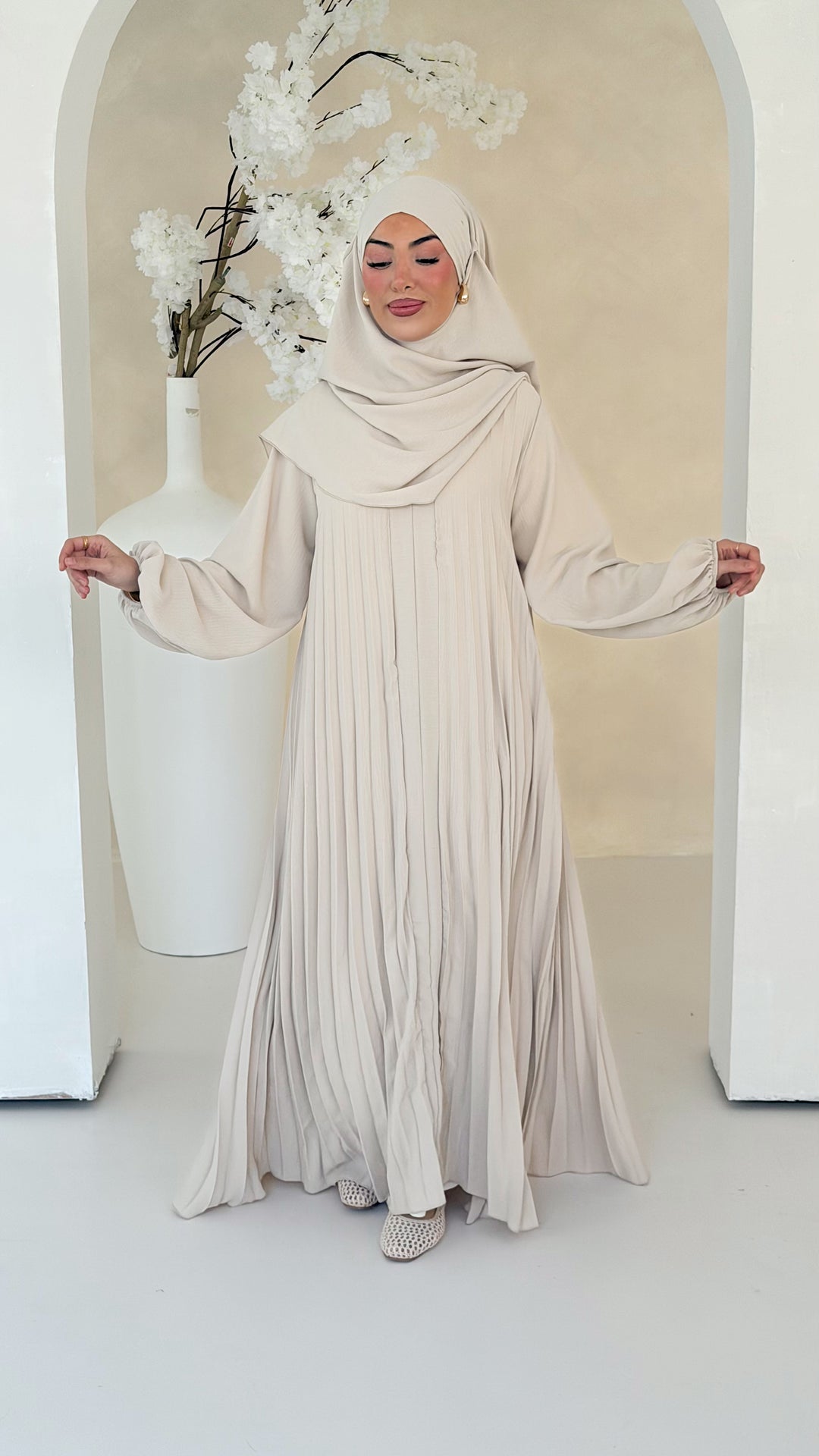 Layali Plissee Abaya 2-Teiler