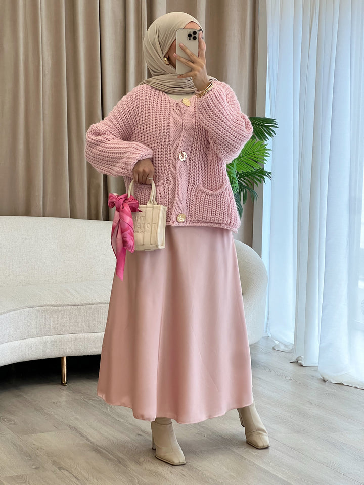 Pure Cardigan mit goldenen Knöpfen in Barbie