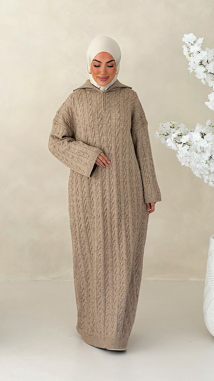 Nayeli Zopfmuster Strickkleid