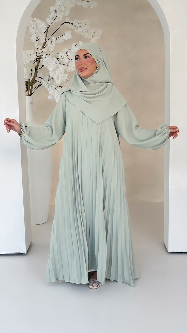 Layali Plissee Abaya 2-Teiler