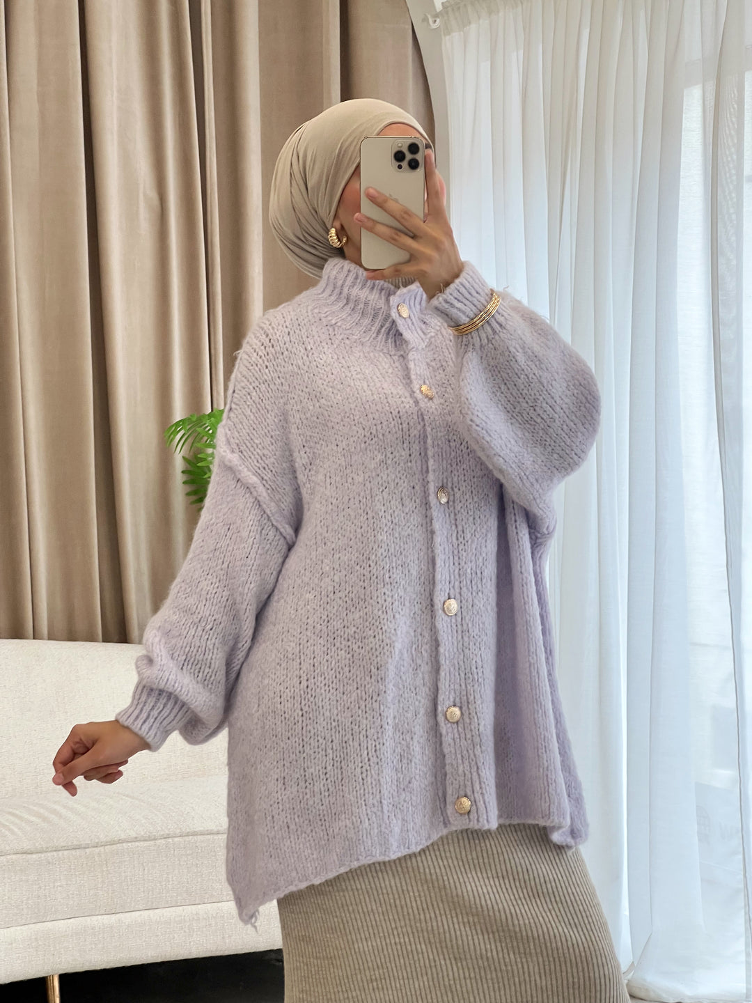 Lilly Oversized Cardigan in Lavendel
