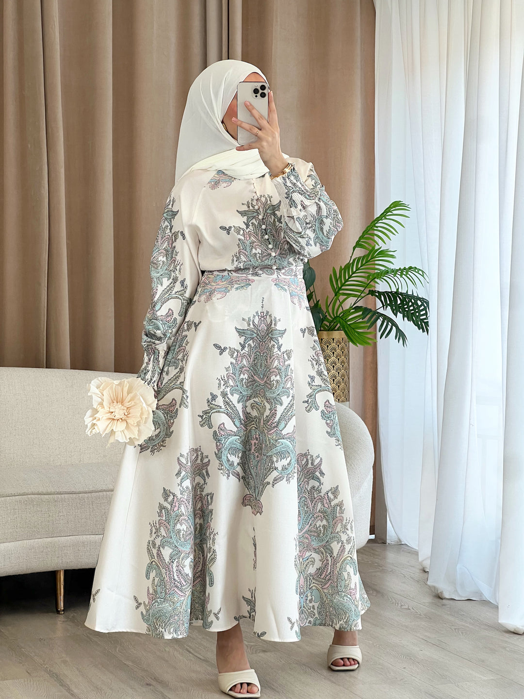 Tokio Set mit Muster in Creme