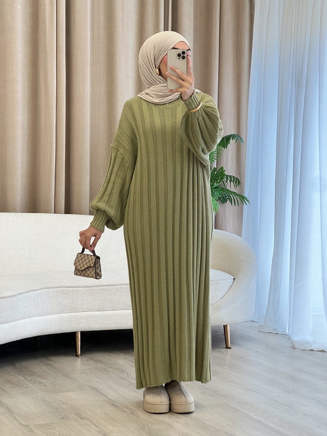 Liv Pulloverkleid in Pistachio