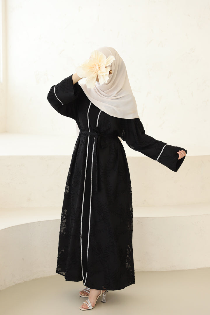 Ameerah Abaya Set in Schwarz