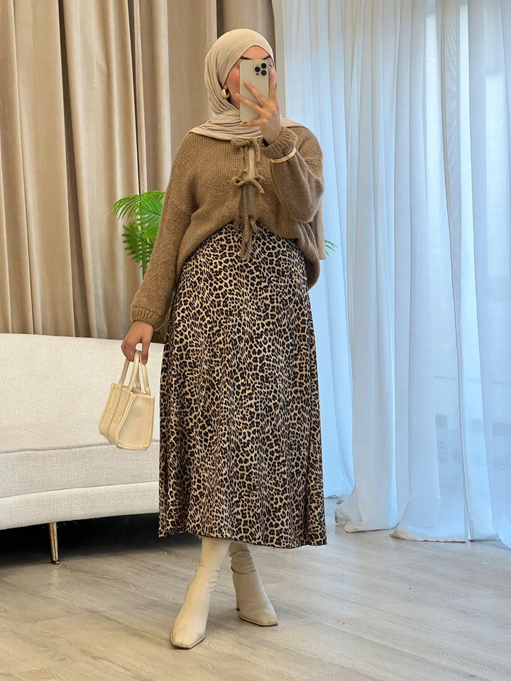 Leo Print Satin Rock