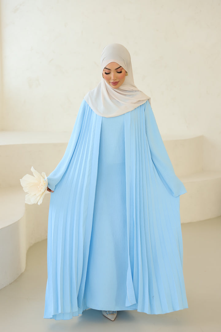 Blossom Abaya Set in Babyblau