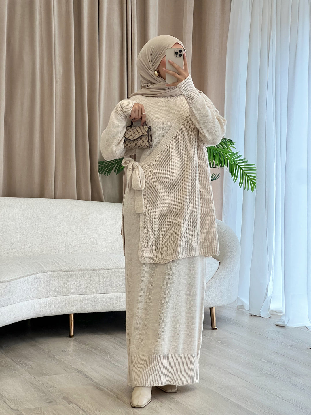 Daisy Strickkleid in Beige