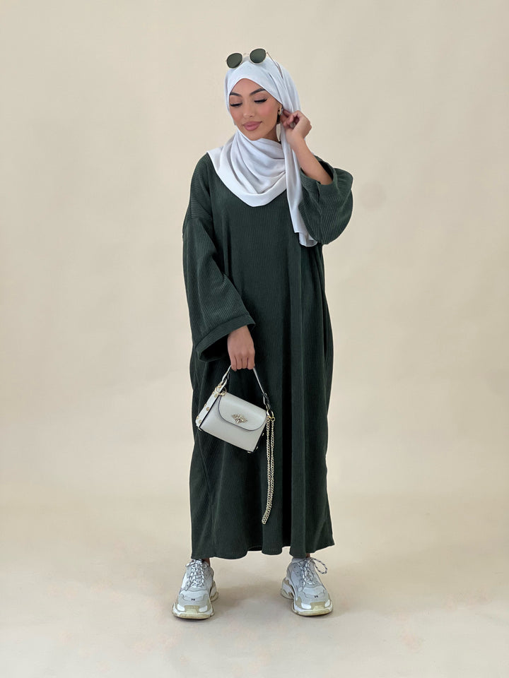Farah Cord Abaya in Khaki