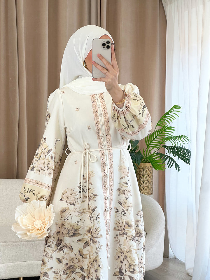 Kyoto Kleid Muster in Beige
