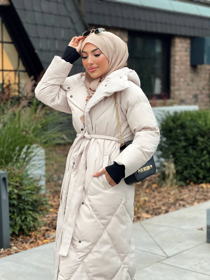 Stormi Parka mit Gürtel in Beige