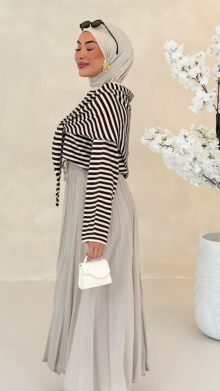 Ari Striped Oberteil mit Styling-Tuch
