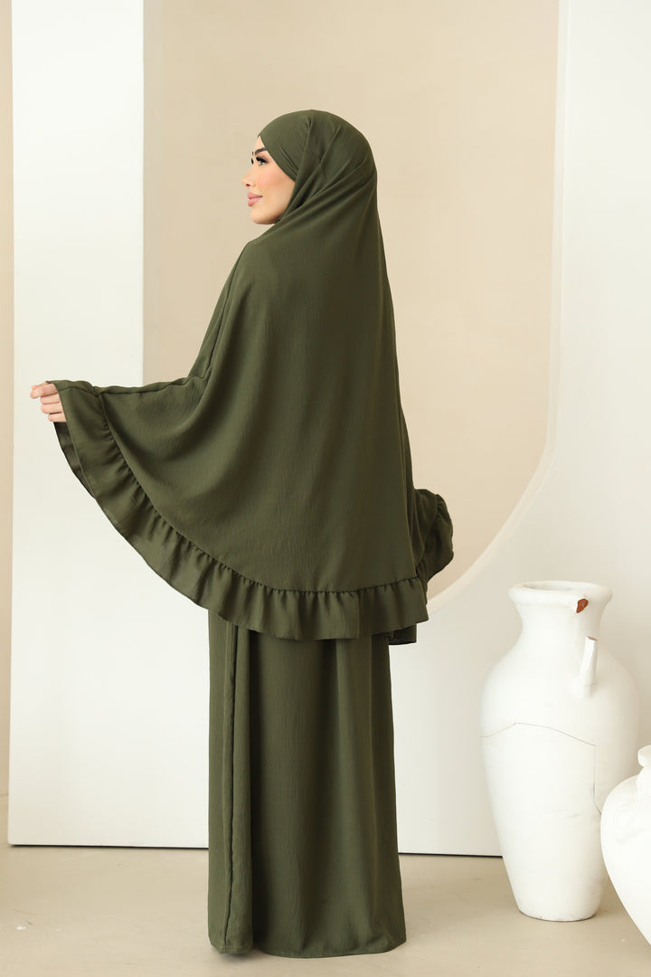 Amela Abaya Set in Khaki