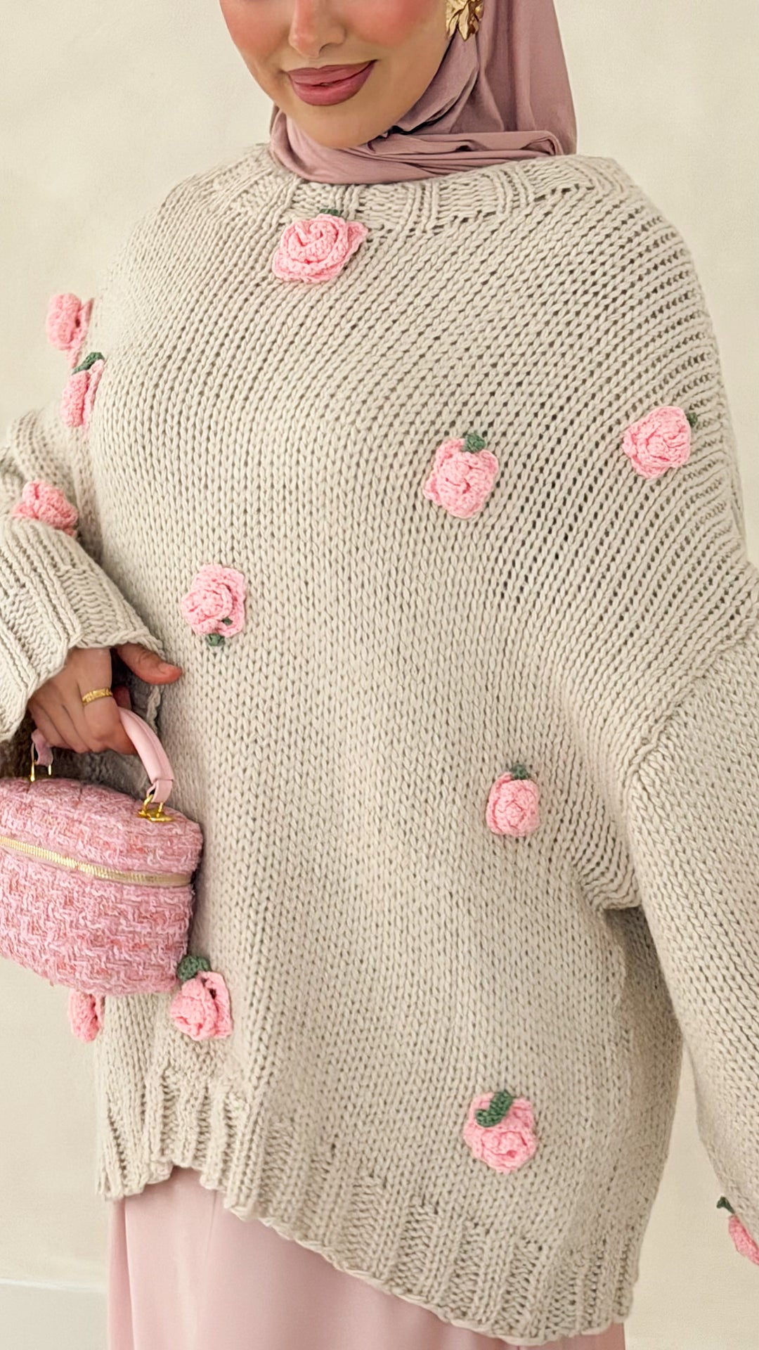 Rosy Pullover Handmade