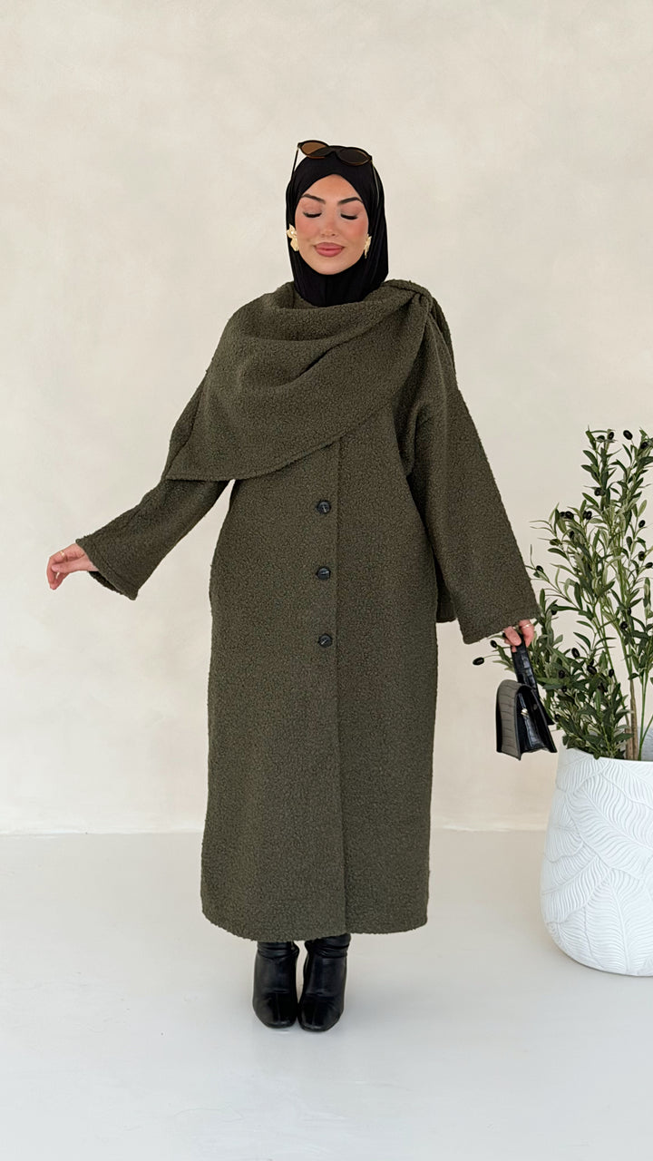 Bell Teddy Long Mantel mit integriertem Schal