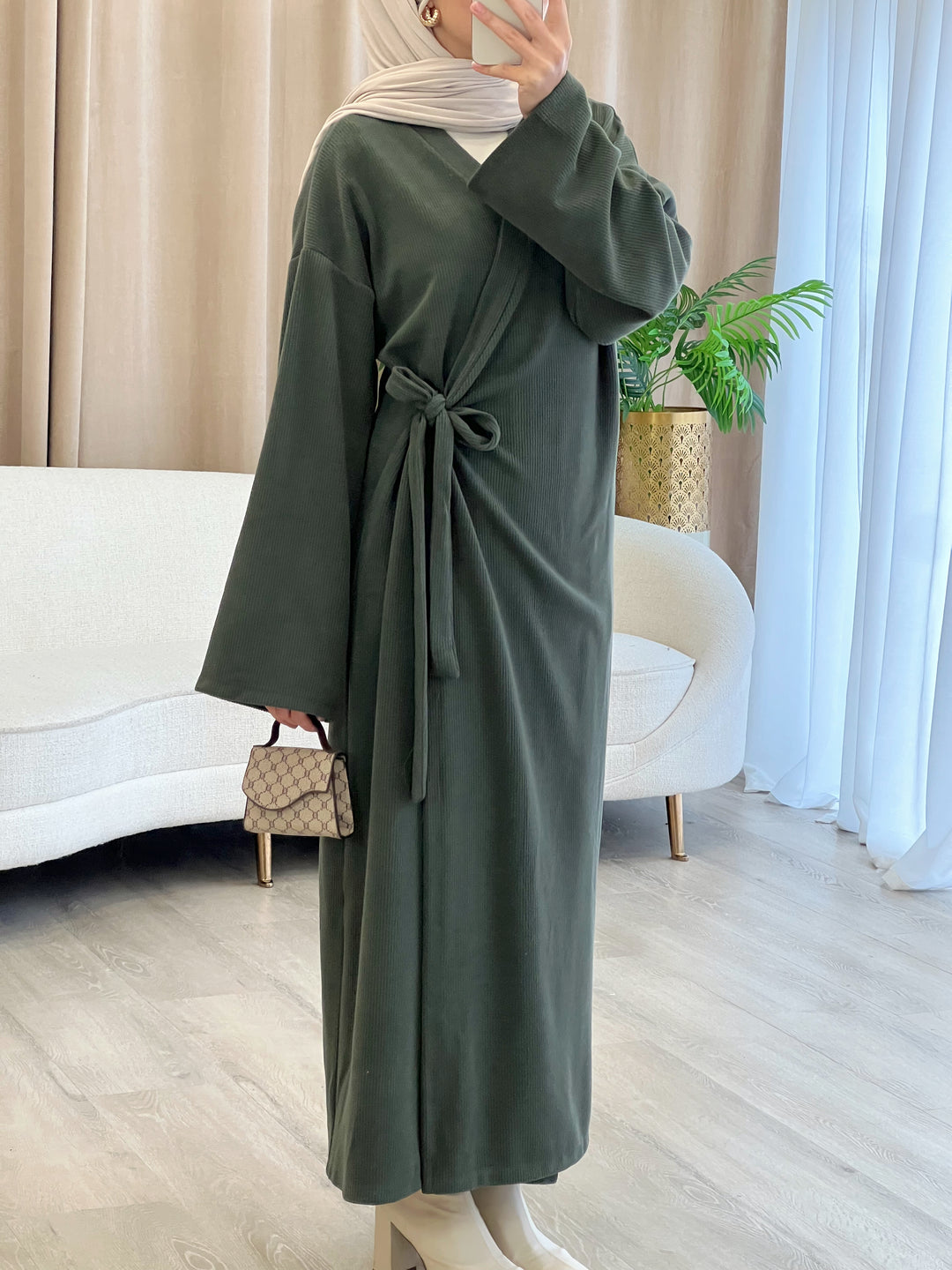 Luna Cord Kleid in Khaki