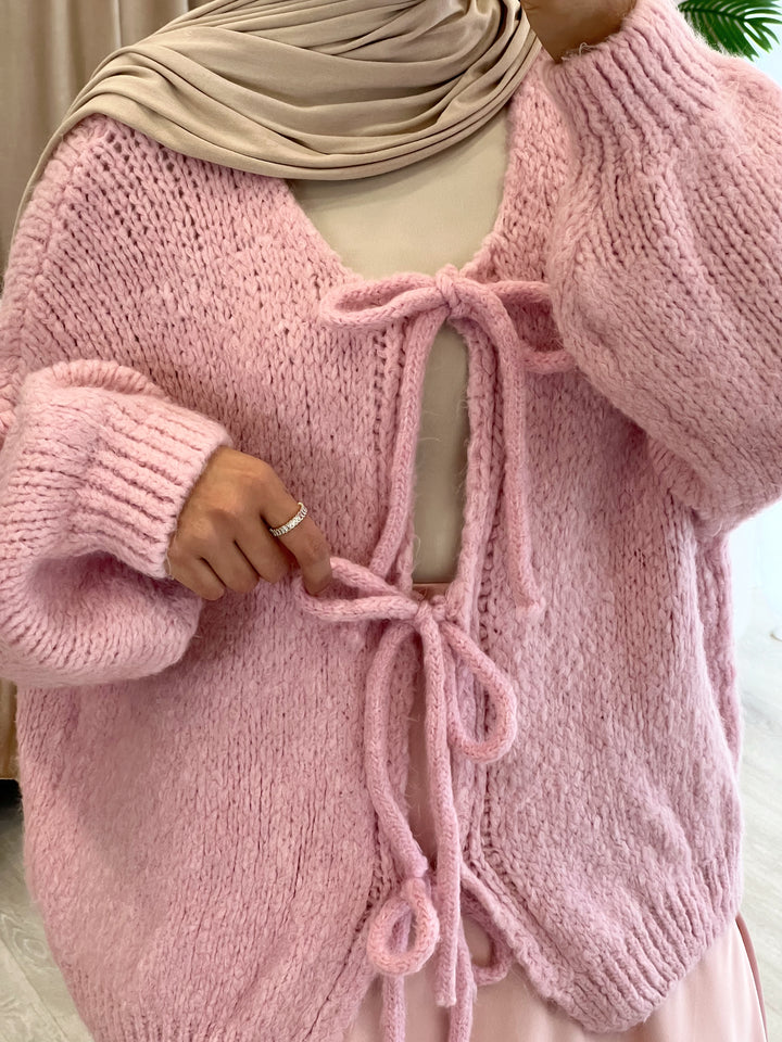 Almila Cardigan mit Schleifen in Barbie