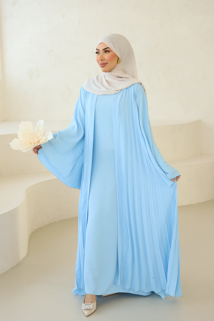 Blossom Abaya Set in Babyblau